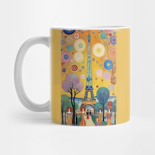 Gustav Klimt's Parisian Serenade: Inspired Eiffel Tower Mug